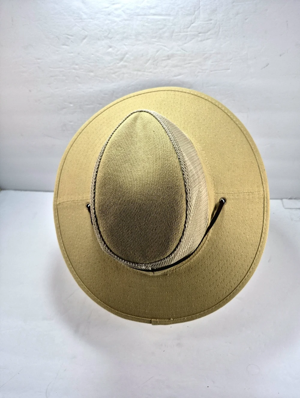 NWOT Dorfman Hat Co. Khaki Mesh Crown Safari Sun Hat Unisex Packable Travel